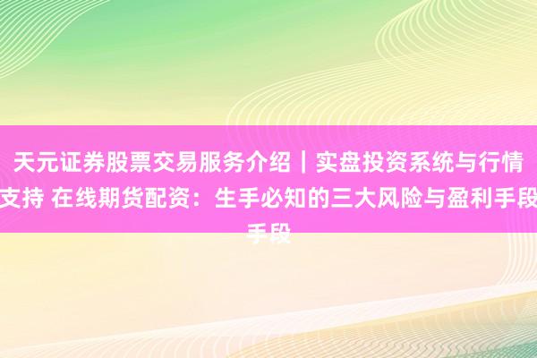 天元证券股票交易服务介绍｜实盘投资系统与行情支持 在线期货配资：生手必知的三大风险与盈利手段