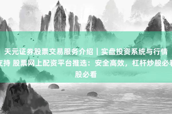 天元证券股票交易服务介绍｜实盘投资系统与行情支持 股票网上配资平台推选：安全高效，杠杆炒股必看