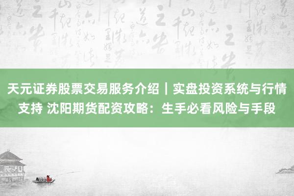 天元证券股票交易服务介绍｜实盘投资系统与行情支持 沈阳期货配资攻略：生手必看风险与手段